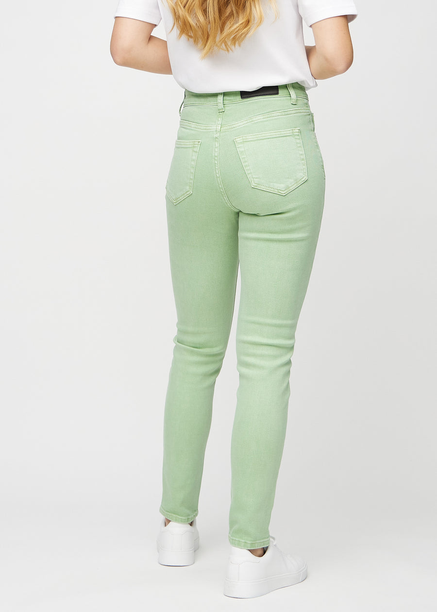 Lysegrønne slim jeans set bagfra, så man kan se hele produktet.