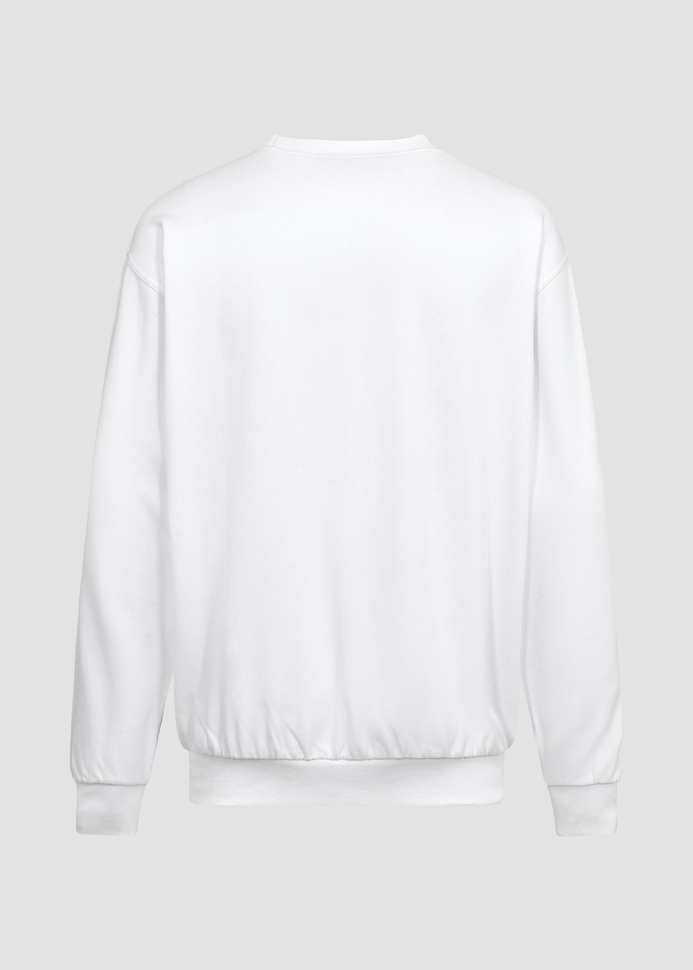 Hvid unisex sweatshirt fra Perfect Jeans,  set bagfra.